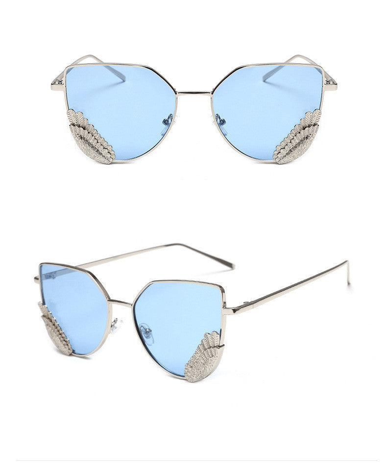 Style Glasses Korean Feather Sunglasses Trendy Fashion