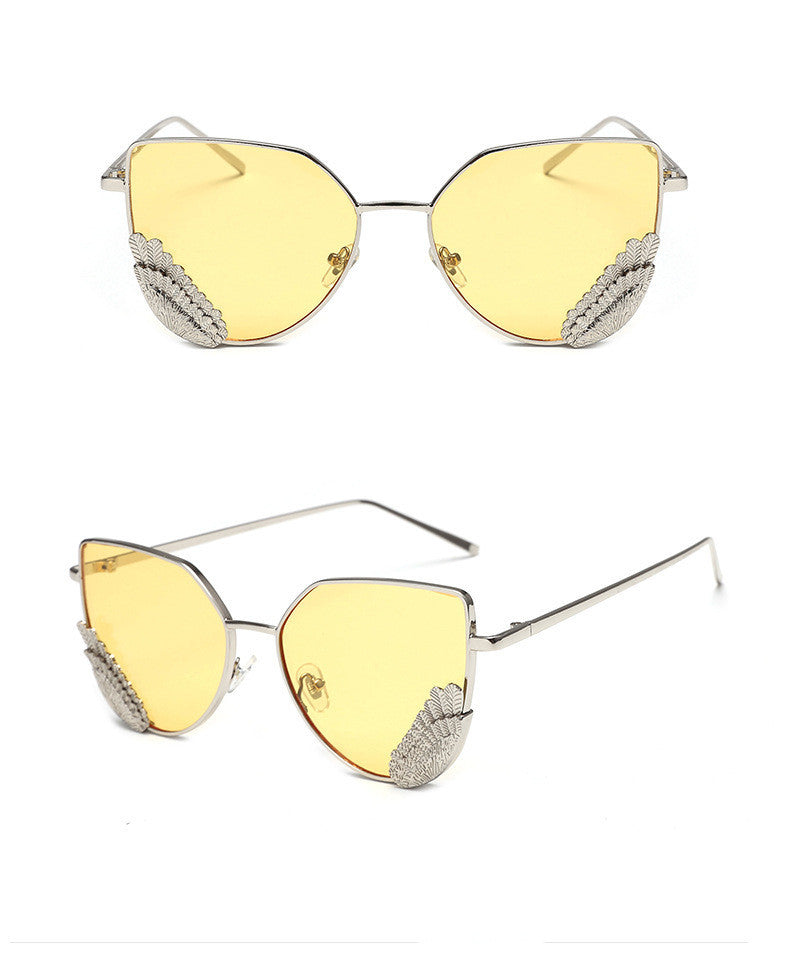 Style Glasses Korean Feather Sunglasses Trendy Fashion