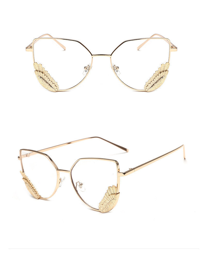 Style Glasses Korean Feather Sunglasses Trendy Fashion