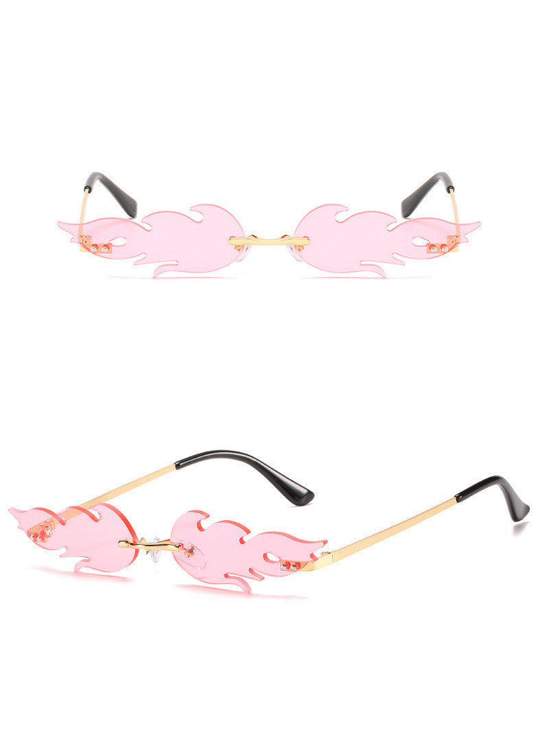 Rimless Street Shooting Sunglasses Personality Funny Odd-shaped Glasses
