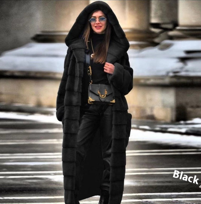 Fashionable Thickened Long Plush Women's Coat